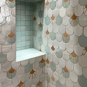 Artisan Mosaïste d'Art pour la pose des zelliges-écailles de poissons-zelliges trapèzes-zelliges en bâtonnet-zelliges carré sur tout supports a Paris et Ile -de-France-Devis et déplacements gratuits sur demande